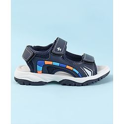 Cute Walk by Babyhug Velcro Closure Sandals with 3D Applique - Navy Blue