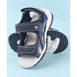 Cute Walk by Babyhug Velcro Closure Sandals with 3D Applique - Navy Blue