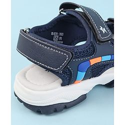 Cute Walk by Babyhug Velcro Closure Sandals with 3D Applique - Navy Blue