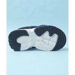 Cute Walk by Babyhug Velcro Closure Sandals with Fashion Text Print - Navy Blue