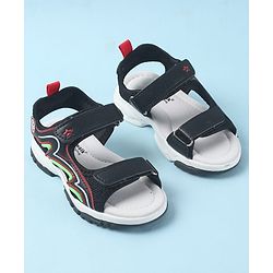 Cute Walk by Babyhug Velcro Closure Sandals with Fashion Text Print - Navy Blue