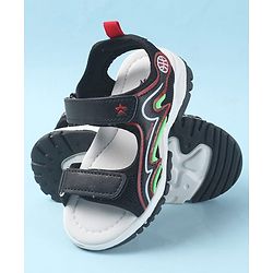 Cute Walk by Babyhug Velcro Closure Sandals with Fashion Text Print - Navy Blue