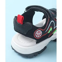 Cute Walk by Babyhug Velcro Closure Sandals with Fashion Text Print - Navy Blue