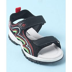 Cute Walk by Babyhug Velcro Closure Sandals with Fashion Text Print - Navy Blue