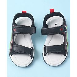 Cute Walk by Babyhug Velcro Closure Sandals with Fashion Text Print - Navy Blue