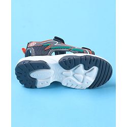 Cute Walk by Babyhug Velcro Closure Sandals with Fashion Text Print - Navy Blue