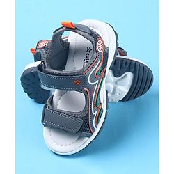 Cute Walk by Babyhug Velcro Closure Sandals with Fashion Text Print - Navy Blue
