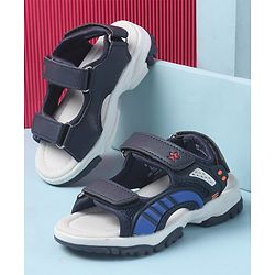 Cute Walk by Babyhug Velcro Closure Sandals with 3D Applique - Navy Blue