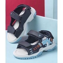 Cute Walk by Babyhug Velcro Closure Sandals with 3D Applique - Navy Blue