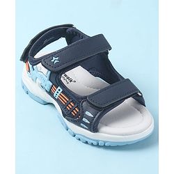 Cute Walk by Babyhug Velcro Closure Sandals with 3D Applique - Navy Blue