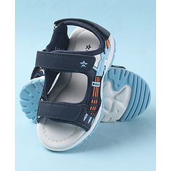 Cute Walk by Babyhug Velcro Closure Sandals with 3D Applique - Navy Blue