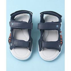 Cute Walk by Babyhug Velcro Closure Sandals with 3D Applique - Navy Blue