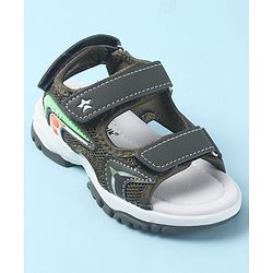 Cute Walk by Babyhug Velcro Closure Sandals with 3D Applique - Olive Green