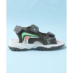 Cute Walk by Babyhug Velcro Closure Sandals with 3D Applique - Olive Green
