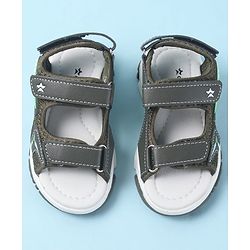Cute Walk by Babyhug Velcro Closure Sandals with 3D Applique - Olive Green