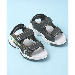 Cute Walk by Babyhug Velcro Closure Sandals with 3D Applique - Olive Green