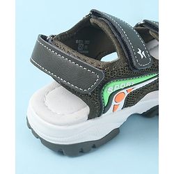 Cute Walk by Babyhug Velcro Closure Sandals with 3D Applique - Olive Green