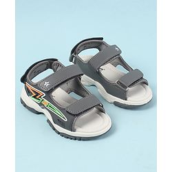 Cute Walk by Babyhug Velcro Closure Sandals with 3D Applique - Grey