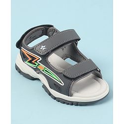 Cute Walk by Babyhug Velcro Closure Sandals with 3D Applique - Grey
