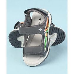 Cute Walk by Babyhug Velcro Closure Sandals with 3D Applique - Grey