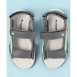 Cute Walk by Babyhug Velcro Closure Sandals with 3D Applique - Grey