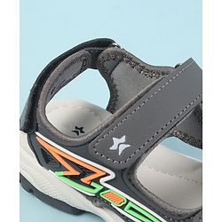 Cute Walk by Babyhug Velcro Closure Sandals with 3D Applique - Grey