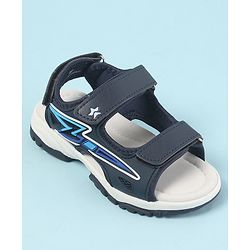 Cute Walk by Babyhug Velcro Closure Sandals with 3D Applique - Navy Blue