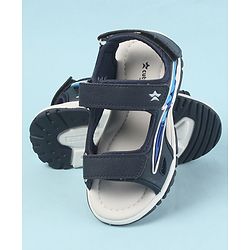 Cute Walk by Babyhug Velcro Closure Sandals with 3D Applique - Navy Blue