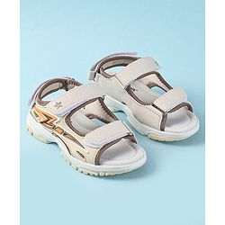 Cute Walk by Babyhug Velcro Closure Sandals with 3D Applique - Grey