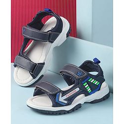 Cute Walk by Babyhug Velcro Closure Sandals with Fashion Applique - Navy Blue