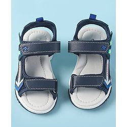 Cute Walk by Babyhug Velcro Closure Sandals with Fashion Applique - Navy Blue