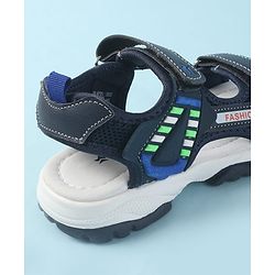 Cute Walk by Babyhug Velcro Closure Sandals with Fashion Applique - Navy Blue