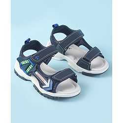 Cute Walk by Babyhug Velcro Closure Sandals with Fashion Applique - Navy Blue
