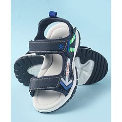 Cute Walk by Babyhug Velcro Closure Sandals with Fashion Applique - Navy Blue