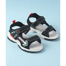 Cute Walk by Babyhug Velcro Closure Sandals with Fashion Applique - Navy Blue