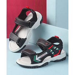 Cute Walk by Babyhug Velcro Closure Sandals with Fashion Applique - Navy Blue