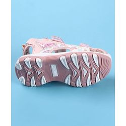Cute Walk by Babyhug Velcro Closure Sandals with Hearts Glitter Print - Pink