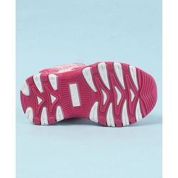 Cute Walk by Babyhug Velcro Closure Sandals with Hearts Glitter Print - Pink