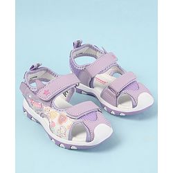 Cute Walk by Babyhug Velcro Closure Sandals with Hearts Glitter Print - Pink