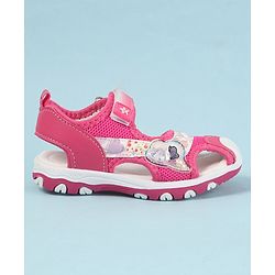 Cute Walk by Babyhug Velcro Closure Sandals with Hearts Glitter Print - Fuchsia
