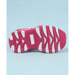 Cute Walk by Babyhug Velcro Closure Sandals with Hearts Glitter Print - Fuchsia