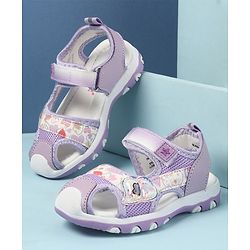 Cute Walk by Babyhug Velcro Closure Sandals with Hearts Glitter Print - Fuchsia