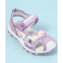 Cute Walk by Babyhug Velcro Closure Sandals with Hearts Glitter Print - Fuchsia