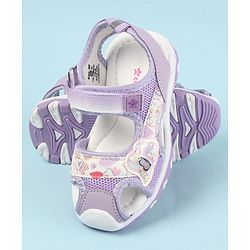 Cute Walk by Babyhug Velcro Closure Sandals with Hearts Glitter Print - Fuchsia