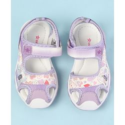 Cute Walk by Babyhug Velcro Closure Sandals with Hearts Glitter Print - Fuchsia