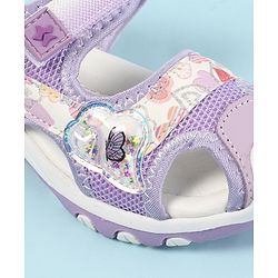 Cute Walk by Babyhug Velcro Closure Sandals with Hearts Glitter Print - Fuchsia