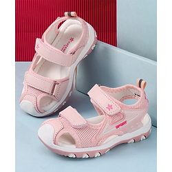 Cute Walk by Babyhug Velcro Closure Solid Color Sandals  - Pink