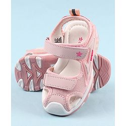Cute Walk by Babyhug Velcro Closure Solid Color Sandals  - Pink