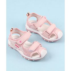 Cute Walk by Babyhug Velcro Closure Solid Color Sandals  - Pink