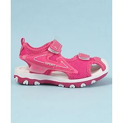 Cute Walk by Babyhug Velcro Closure Solid Color Sandals  - Pink